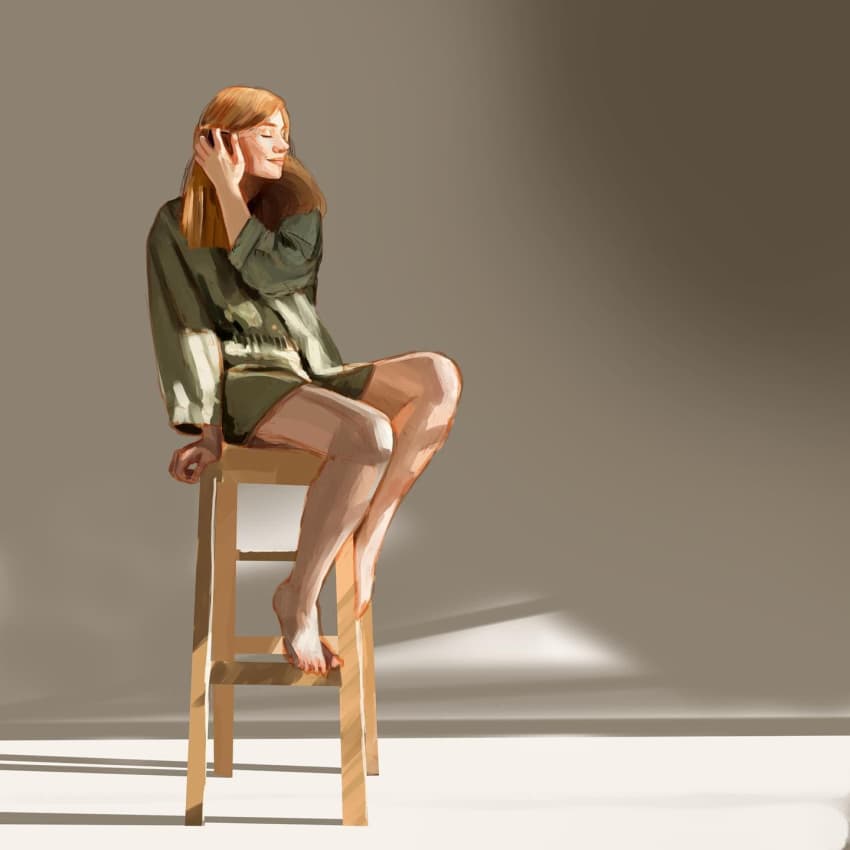 Pintura digital con efectos de luz y sombra