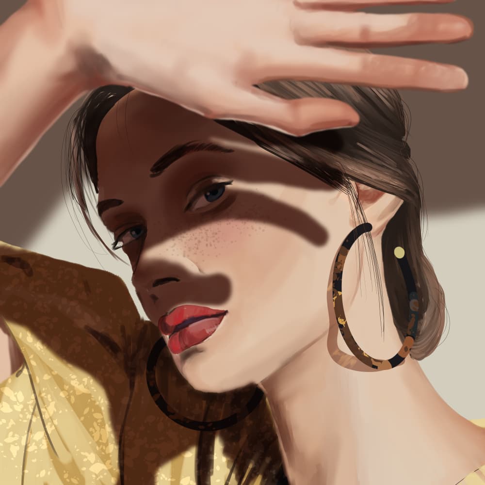 Obra de arte digital con iluminación dramática