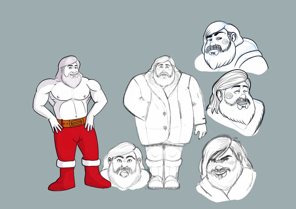 Ilustración digital de Santa Claus